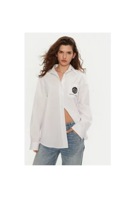 Дамска риза -  304760181 - Памук - Бяла - Бял