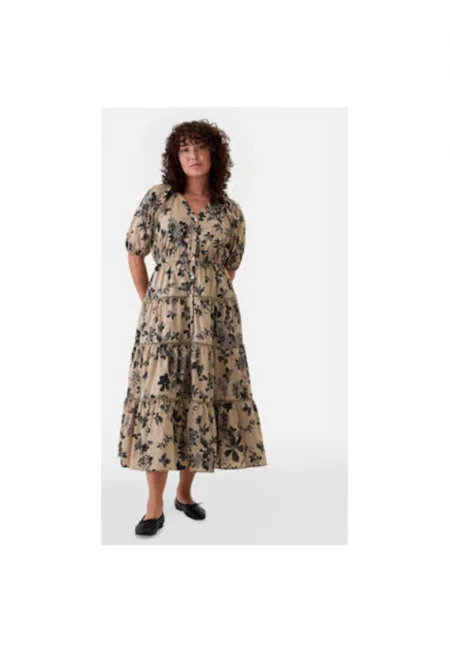 Дамска рокля -  304837678 - Памук - 2XS INTL - Многоцветен