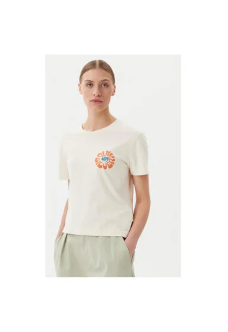 Дамска тениска  EQWZT03181 - Органичен памук - Бежов