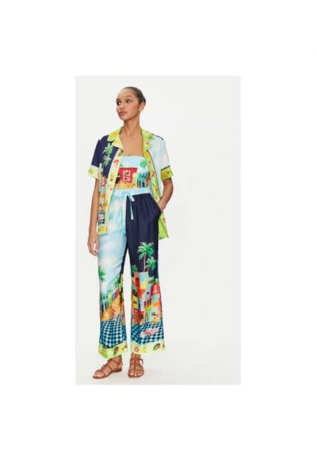 Дамски панталон -  305002310 - Вискоза/Коприна - Многоцветен - Многоцветен