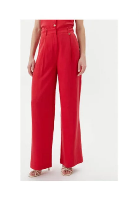 Дамски панталон -  LS2514010 030 - лен - червен -