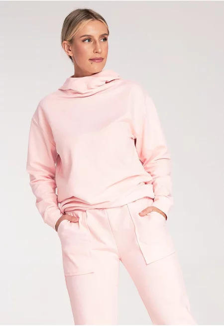 Дамски суитшърт  M1034 - розов - памук/еластан
