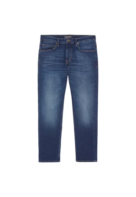 Еластични дънки със захабен ефект - Син