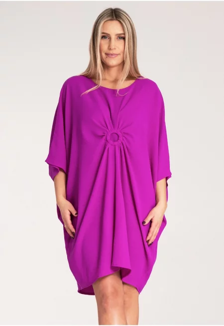 Елегантна рокля  лилава - 100% полиестер - удобна - Един размер
