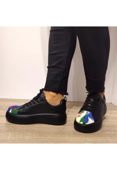 Ежедневни дамски обувки  88135 Черен + Цвят - Черен