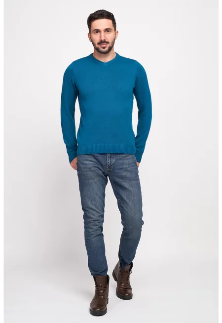 Фино плетен пуловер с шпиц