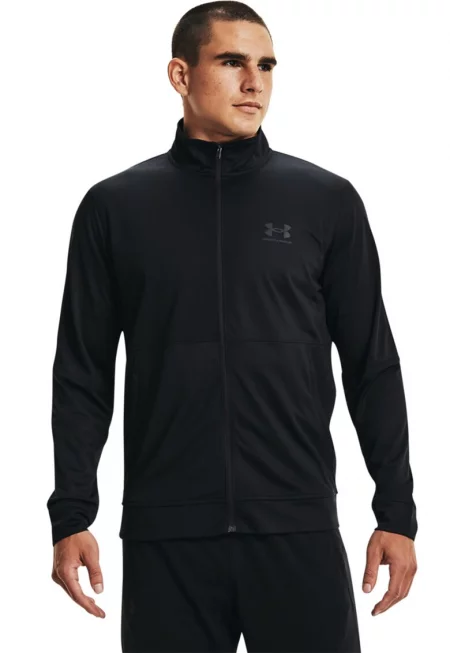 Фитнес суитшърт от пике с цип - Черен