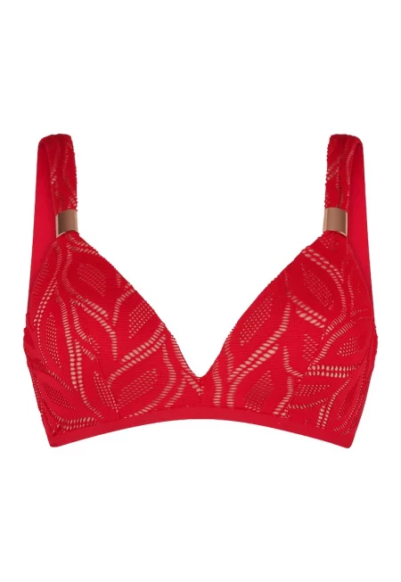 Горен бански без банели и с изрязани зони - Червен