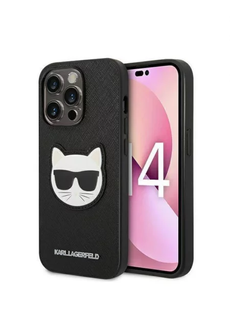 Калъф Head  PU Saffiano Choupette - За iPhone 14 Pro Max - Черен