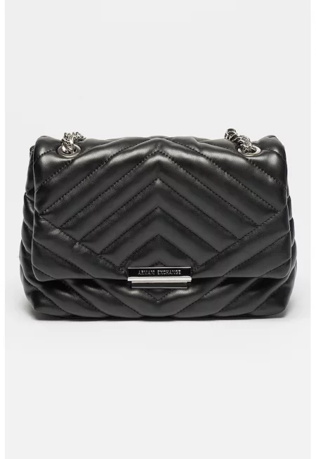 Капитонирана чанта от еко кожа - Черен