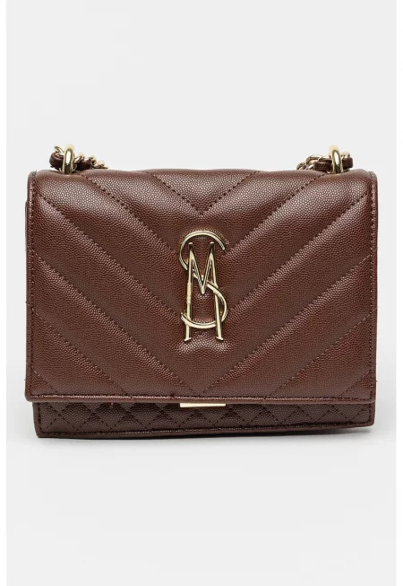 Капитонирана чанта за рамо Amara от еко кожа - Коняк кафяв