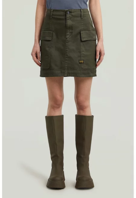 Къса карго пола - Тъмно каки