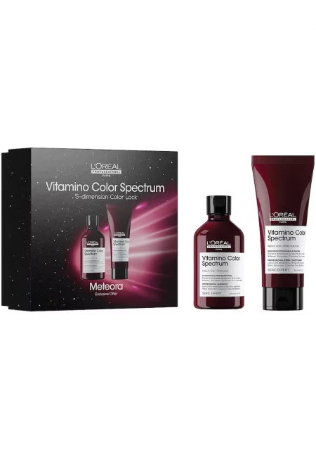 Комплект професионална рутина  Serie Expert Vitamino Color Spectrum DUO - за фиксация на цвета - по-копринена и по-здрава коса: Шампоан - 300 мл + Балсам - 200 мл