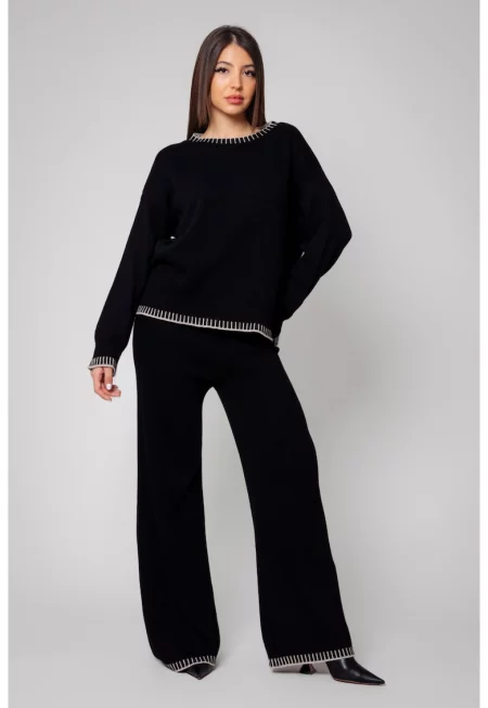 Комплект Talline от микс вълна и кашмир Черен 14616