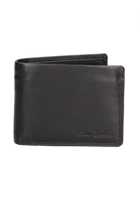 Кожен портфейл с двойно прегъване - Черен