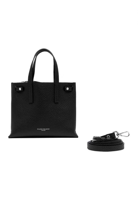 Кожена чанта Altea с отделяща се презрамка - Черен