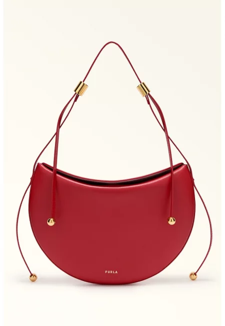 Кожена чанта Half-Moon - Червен