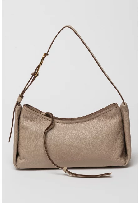Кожена чанта за рамо Audri - Бежов