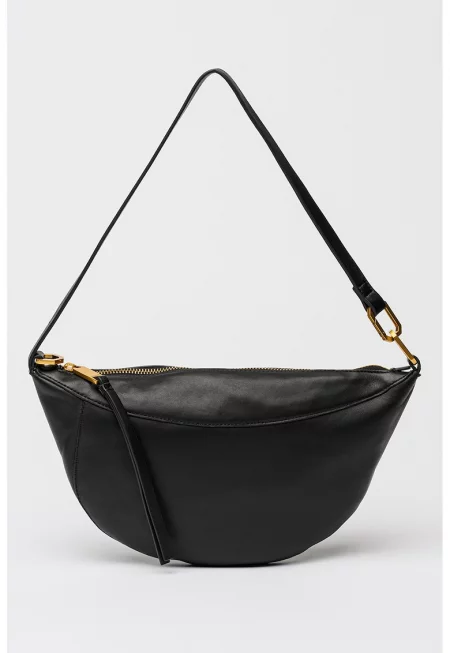 Кожена чанта за рамо Luna - Черен
