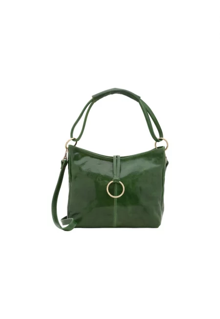 Кожена чанта за рамо - Зелен