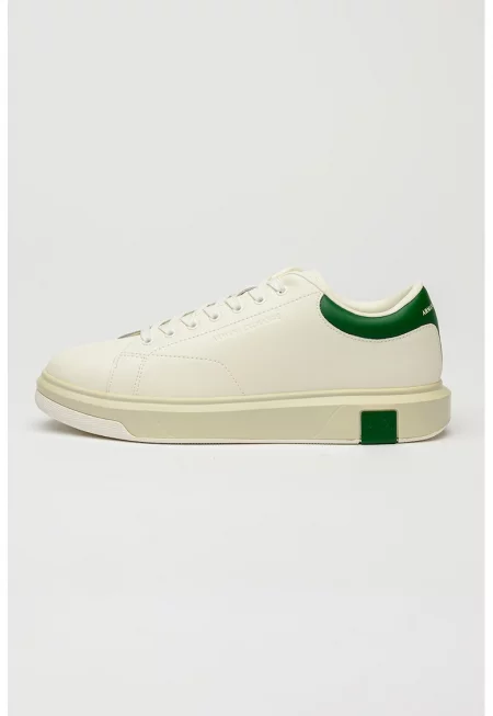 Кожени спортни обувки - Бял/Зелен