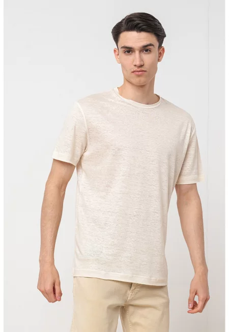 Ленена тениска с овално деколте