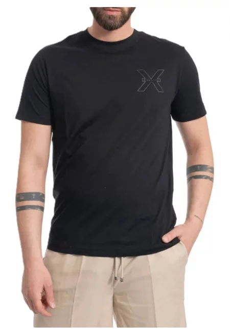 Мъжка тениска  T-SHIRT SEMITE - Памук - Черен - Черен