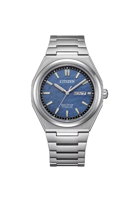 Мъжки часовник  Super Titanium Eco-Drive AW0130-85L - сребрист/син