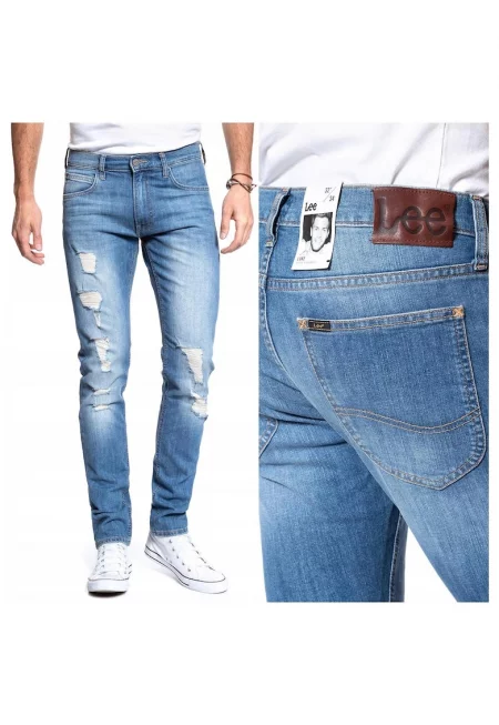 Мъжки дънки -  Lee Luke - W27-L32 US - Памучни - Дълги - Стеснени - Сини
