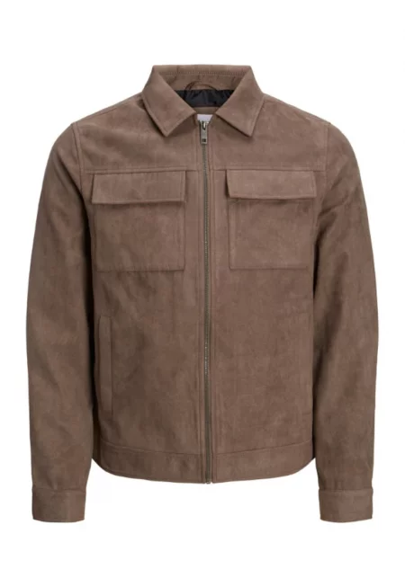 Мъжко яке -  300892190 - Еко кожа - Кафяв