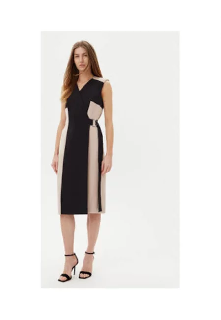 Миди рокля без ръкави от полиестер