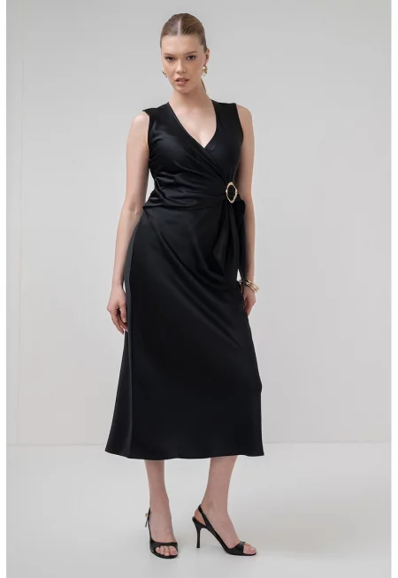 Миди шпиц рокля Titano - Черен