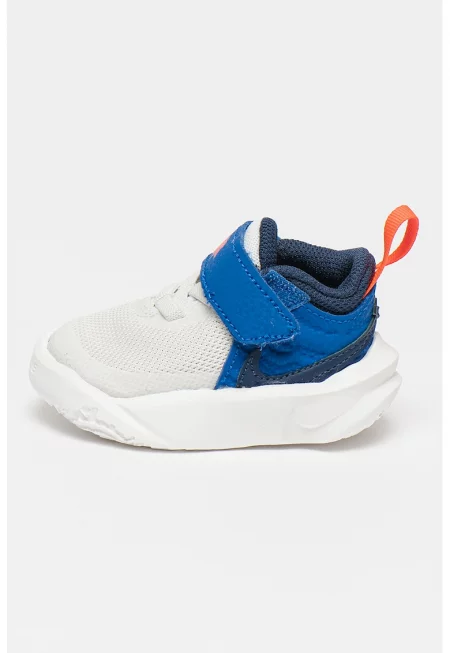 Мрежести спортни обувки Team Hustle D 10 с кожа - Бял/Кралско Синьо