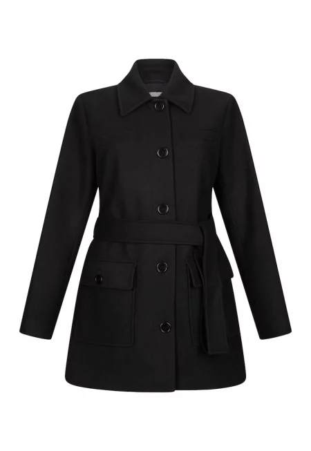 Палто с вълна с връзка