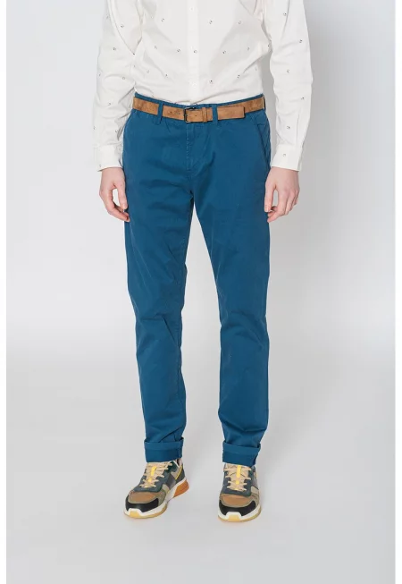 Панталон чино с колан - Тъмносин