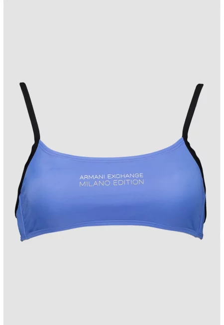 Плувно бюстие с лого - Син