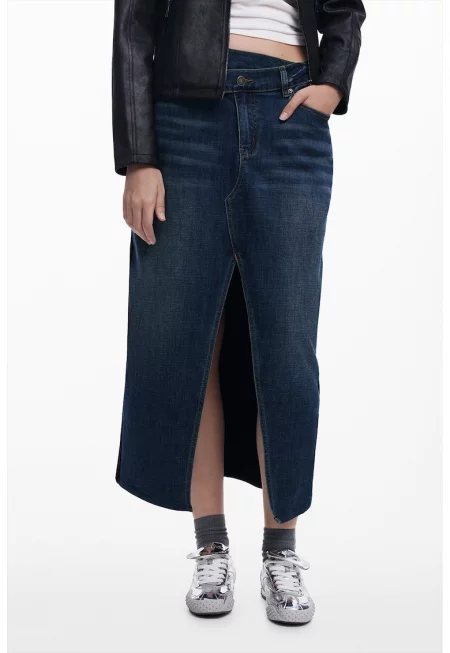 Пола от деним с цепка отпред