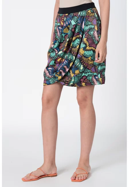 Пола с еластична талия - Многоцветен