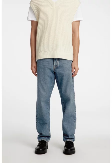 Прави дънки с 5 джоба - Прашно синьо