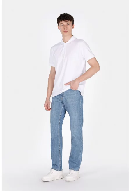 Прави дънки - Син меланж