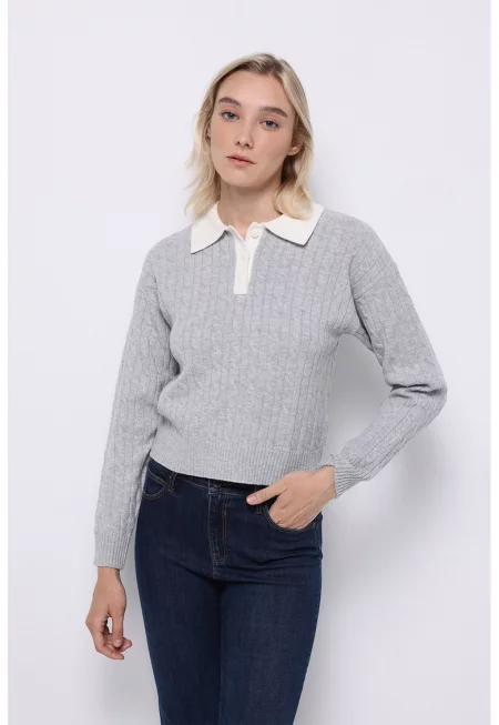 Пуловер с паднали ръкави