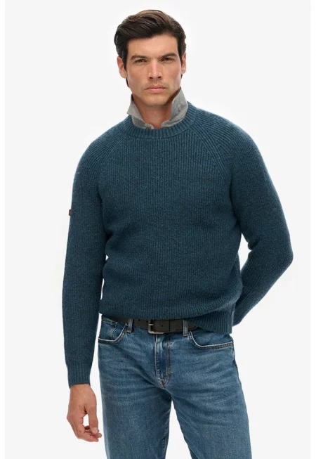 Пуловер с реглан ръкави - Петролно синьо
