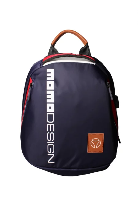 Раница с цип и мрежест гръб - Червен/Син