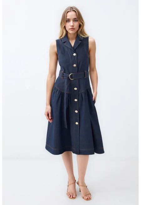 Разкроена рокля с колан