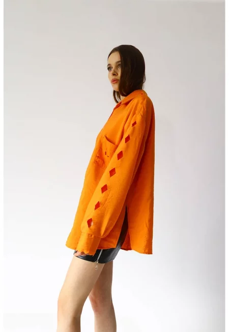 Риза с перфорации - Мандарина