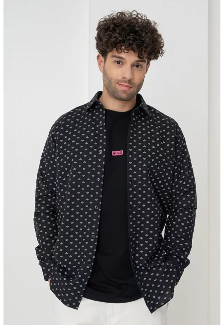 Риза Valerio с лен - Черен