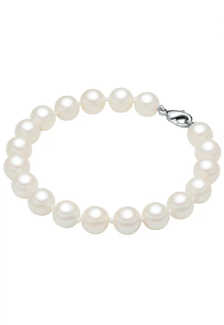 Родирана гривна с перли - Бял