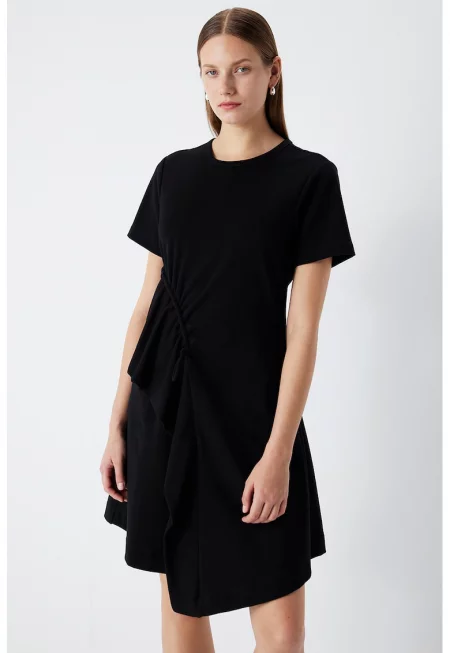 Рокля с джобове - Черен