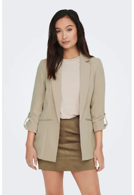 Сако без закопчаване с навит подгъв - Бежов