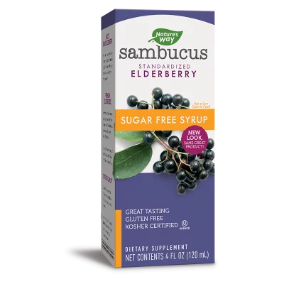 Самбукус сироп с черен бъз (без захар) - Sambucus Sugar Free Syrup, 120 ml